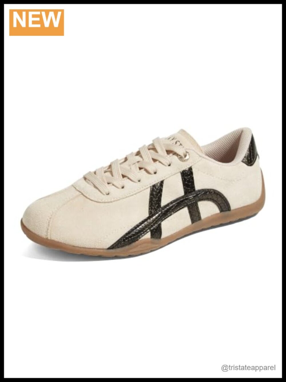 LUCKY STEP Women's Lightweight Walking Shoes Cow Suede PU Lace-Up